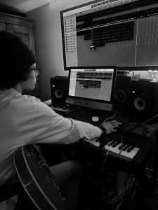 Jonah Little in his home studio