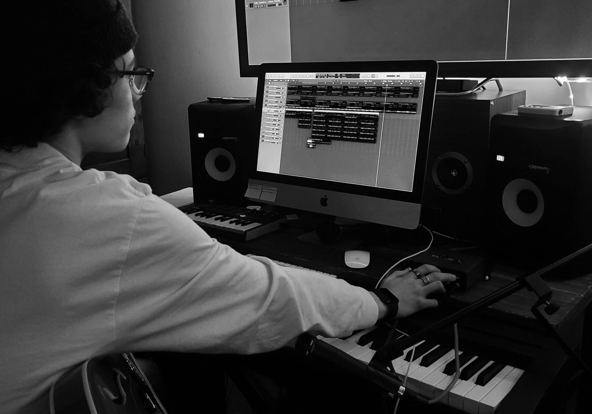 Jonah Little in his home studio
